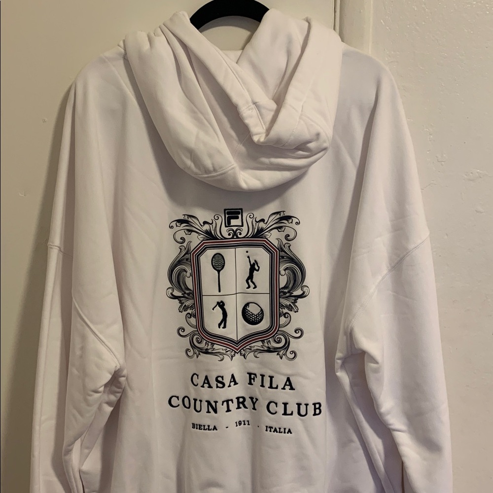 Men’s fila casa country club white soft hoodie!